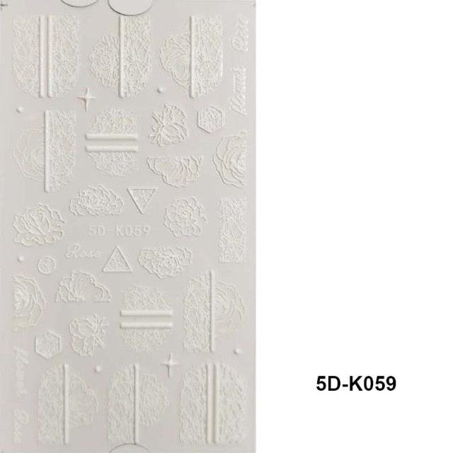 Winter Knit Sweater Cloth Pattern 5D Nails Decal Engraved Embossed Nail Art Adhesive Decals For new year Valentines Gift Palm Leaf Nail Self-Adhesive Decals Nail Stickers Water Transfer Fresh Nail Decals for Nail Art Butterfly Palm