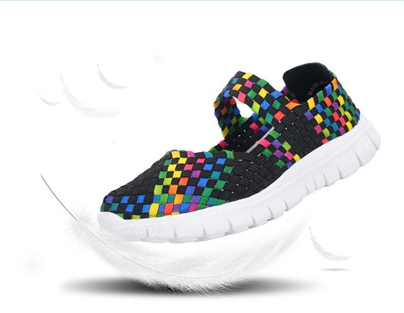 Women's Espadrilles Casual Shoes Spring Comfortable Sneakers Breathable Flat Shoes Summer Outdoor Slip On Fashion Breathable Mesh Casual Shoes Flat Shoes Women Espadrille