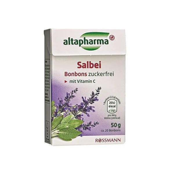 Altapharma Sugar-Free Sage Candy - Soothe Sore Throat with Natural Herbal Relief & Vitamin C